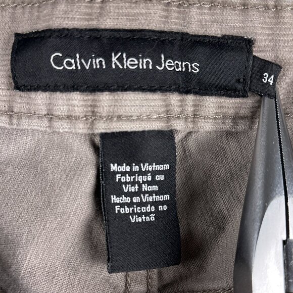 Calvin Klein Jeans Gray Corduroy Cotton Elastane Size 34 - Picture 7 of 12